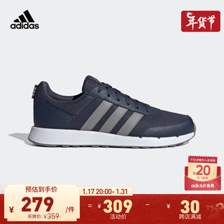 adidas 阿迪达斯 轻运动RUN50S男女简约复古跑步运动鞋 藏青色/灰色 37(230mm)