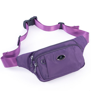 FOUVOR腰包女季休闲胸包多层手机小包包牛津布运动女士斜挎包 紫色