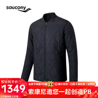 Saucony索康尼棉服棒球服男冬季保暖上衣 正黑色 S