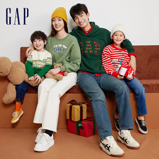 Gap【圣诞系列】Gap女装冬2023LOGO抓绒保暖卫衣417080 绿色 175/96A(XXL) 亚洲尺码