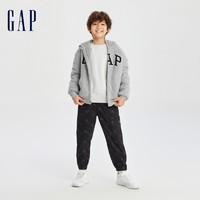 Gap 盖璞 男童秋季LOGO仿羊羔绒保暖运动连帽衫儿童装卫衣785636