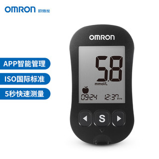 OMRON 欧姆龙 血糖仪家用蓝牙款指尖自测血糖仪套装631（125条血糖试纸+125支采血针针头)