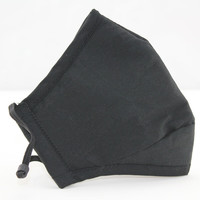 GLO-STORY棉布口罩简约纯色立体防尘防风防寒护口鼻可水洗棉口罩 暗夜黑