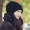 DAISHA 黛莎 帽子女冬季毛线帽时尚防寒保暖针织帽纯色百搭包头帽 黑色