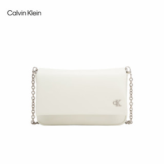 Calvin Klein女包24春夏时尚金属字母翻盖链条手机挎包枕头包新年DP1704 115-象牙白 OS