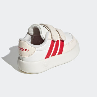 adidas阿迪达斯轻运动BREAKNET 2.0新年款男婴童休闲魔术贴步前鞋 汉玉白/红色 26.5(155mm)