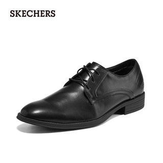Skechers斯凯奇商务潮流正装尖头皮鞋软底时尚牛津鞋65538BLK黑色40