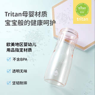 HY3运动杯一盖两用水杯随行杯Tritan吸管直饮大容量双饮水杯 樱花粉970ml