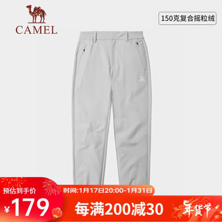 CAMEL 骆驼 户外软壳裤女防泼水束脚加绒保暖防风户外登山长裤男 A23CA6J034