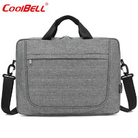 coolbell 酷贝尔COOLBELL 2119 都市商务手提包男款笔记本电脑包通勤出行单肩包休闲斜跨包 灰色