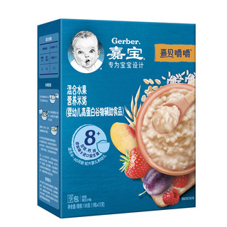 88VIP：Gerber 嘉宝 混合水果高蛋白营养米粥婴儿宝宝辅食米糊198g*1盒8月龄