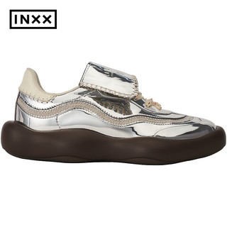 英克斯（inxx）造强 时尚潮牌潮流简约低帮休闲鞋ZQD0400004 银色 35