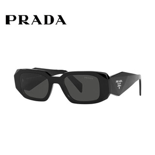 普拉达（PRADA）太阳镜女款黑色镜框墨镜眼镜立体标明星款送礼物17WSF 1AB5S0