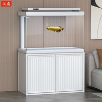 HAN BA 汉霸 铝合金鱼缸客厅小型家用60cm长x36cm宽x150高cm底过滤超白玻璃