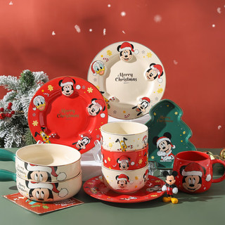 川岛屋川岛屋迪士尼圣诞节餐具陶瓷碗家用2023碗盘卡通可爱儿童饭碗 圣诞马克杯（米奇款）