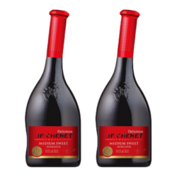 J.P.CHENET 香奈 半甜红葡萄酒 法国原装进口 甜酒 歪脖子酒女士红酒 12.5度 750ml双支