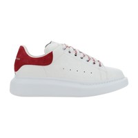 ALEXANDER MCQUEEN 女士白色/红色麂皮尾系带板鞋运动鞋
