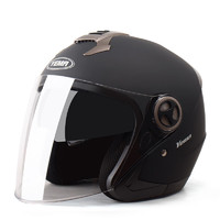 YEMA 野马 3C认证623S电动车头盔 四季通用 均码 亚黑配透明镜片