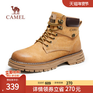 CAMEL 骆驼 2023秋冬高帮增高厚底户外工装登山耐磨防滑沙漠靴马丁靴男士