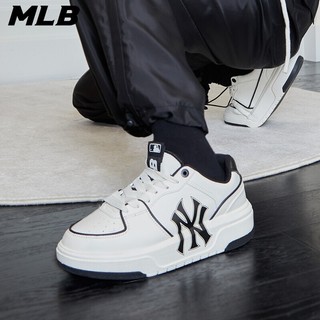 美职棒（MLB）官网MLB板鞋 厚底小白鞋经典学长鞋柔软增高男女同款休闲鞋 50WHS/纽约洋基/米白色 43 275mm