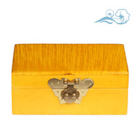 惠翔金丝楠木首饰盒带锁饰盒项链耳环小珠宝收纳盒红木质便捷精致复古 15*9*6镍孖