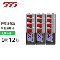 555 三五 电池9V九伏碳性电池12粒装玩具/遥控器/无线麦克风/电子仪表