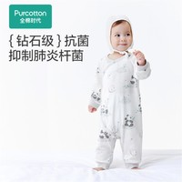 全棉时代 0-3岁男女宝宝针织长袖连体服 可爱印花