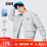 Semir 森马 棉服男2022冬季外套宽松三防科技感棒球领运动风帅气上衣109722112103