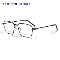 Tommy Hilfiger汤米眼镜框简约方框男士眼镜框女2011 003-黑色 视特耐1.60防蓝光
