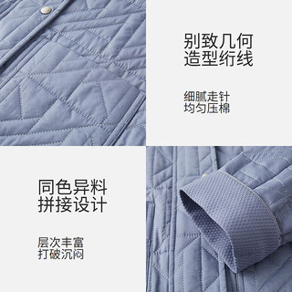 菲妮迪品牌棉衣棉服2024年春季简约休闲风轻薄时尚减龄外套女 灰蓝色 S