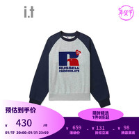 :CHOCOOLATE it Russell Athletic联乘女装插肩袖卫衣上衣3663XWL NYL/藏青色 XS