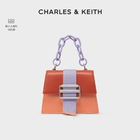CHARLES & KEITH CHARLES&KEITH;春季新品女士拼色扣带链条手提斜挎包CK2-50781715