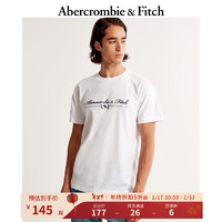 ABERCROMBIE & FITCH男装 美式经典Logo休闲舒适日常圆领T恤短袖 353845-1 白色 S (175/92A)