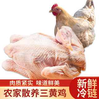 我老家 农家土鸡 生鲜走地鸡笨鸡 新鲜嫩鸡肉 整只装 三黄鸡两只装（740g/只）