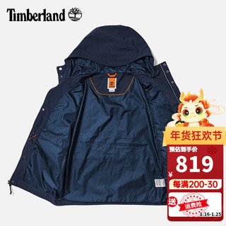 Timberland添柏岚冲锋衣男秋冬户外登山服通勤休闲外套连帽防风夹克A69H5 A69H5433/深宝蓝色 S/170