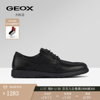 GEOX杰欧适男鞋早春经典款通勤正装皮鞋WALK PLEASURE U35EFA 黑色C9999 42