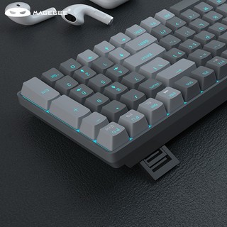 MageGee MK-STAR 紧凑键帽机械键盘 100键拼装游戏键盘 有线背光机械键盘 电脑办公游戏键盘 星空灰蓝光 青轴 MK-STAR 100 星空灰 青轴