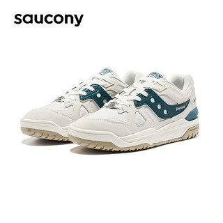 saucony 索康尼 CROSS 90板鞋冬季保暖休闲板鞋男运动鞋子男女同款 白绿8 42