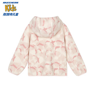 斯凯奇（Skechers）女童针织羊羔绒外套L124G028 粉桃花满印/03NT 140cm