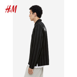 H&M HM男装Polo衫美式休闲刺绣图案半开襟上衣1195461