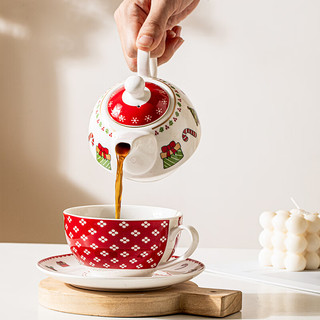 悠瓷（youcci）圣诞杯子一对家用陶瓷马克杯创意咖啡杯碟茶壶套装 圣诞毛衣水杯-对杯