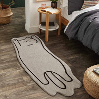 努正ins北欧风趣味地毯客厅卧室床边毯水卫生间入户垫 卧卧猫软毛款40*60cm