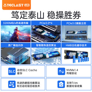Teclast 台电 256GB SSD固态硬盘M.2接口(NVMe协议) 3200MB/s 稳影300A系列