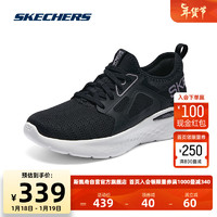 斯凯奇Skechers女鞋引跑者跑步鞋跑鞋高回弹舒适透气鞋子129444 黑色/茱萸粉/BKMV 37