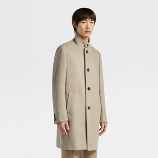 杰尼亚（Zegna）浅灰褐色 Oasi Cashmere 双层大衣699511A6-4DB5S0-50