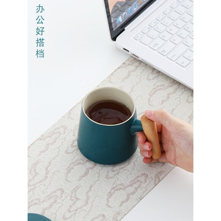GOK创意个性陶瓷咖啡杯带盖勺粗陶杯子水杯陶瓷马克杯 禅风黑带盖勺 370ml