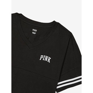 维多利亚的秘密（Victoria's Secret） PINK 短款V领短袖T恤 3XZR黑色 11210207 S