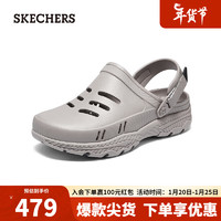 斯凯奇（Skechers）夏季男士凉鞋洞洞鞋沙滩鞋外穿243108 灰褐色/TPE 43 