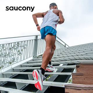 索康尼（SAUCONY）男鞋 2024春啡鹏3竞速跑鞋轻便透气耐磨缓震跑步鞋 啡鹏3/白黑桔红 42.5