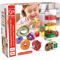 88VIP：Hape 穿绳串珠宝宝积木贪吃虫水果穿穿乐1岁+宝宝早教儿童益智玩具